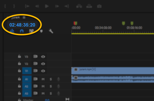 Fig. 5: Premiere Sequence Timecode