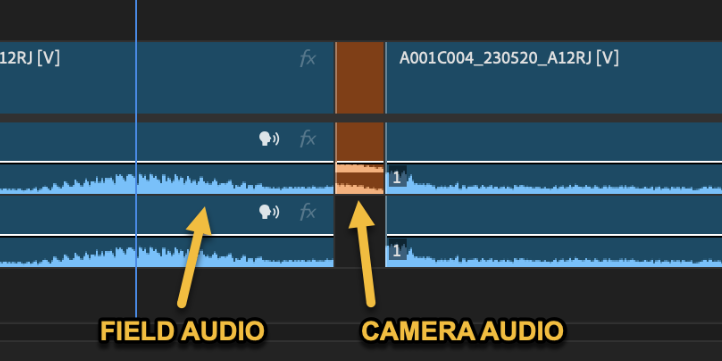 Fig. 8: Camera Audio Between Field Audio Clips